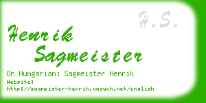 henrik sagmeister business card